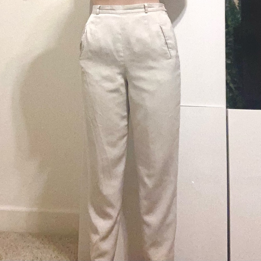 Cream dress pants from Talbots.